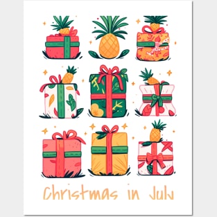 Summer Surprises | Christmas in July' Giftbox Galore T-Shirt Posters and Art